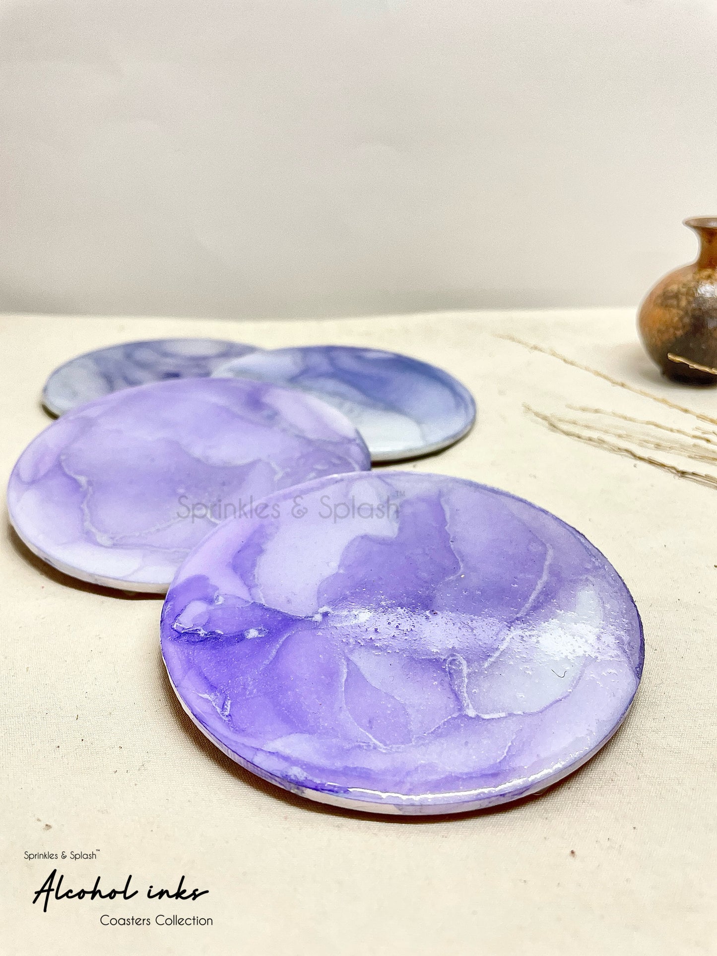 Handcrafted Set of 4 Coasters: Functional Flair for Your Tabletop 9