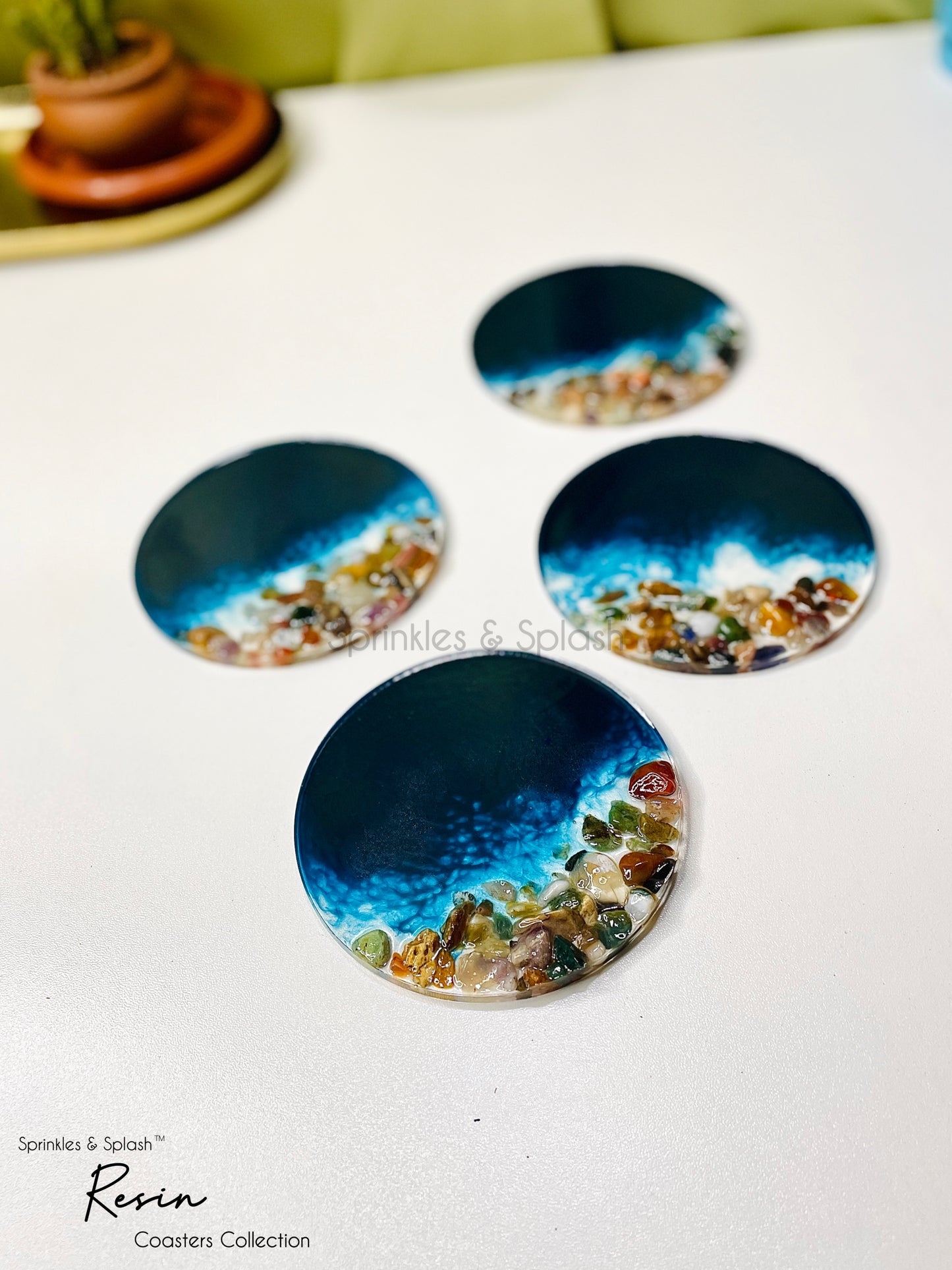 Handcrafted Set of 4 Coasters: Functional Flair for Your Tabletop 12