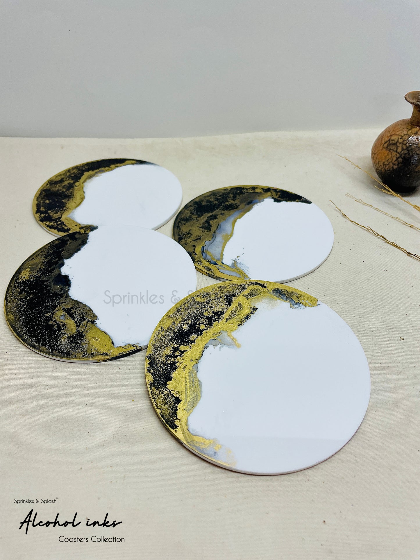 Handcrafted Set of 4 Coasters: Functional Flair for Your Tabletop 2