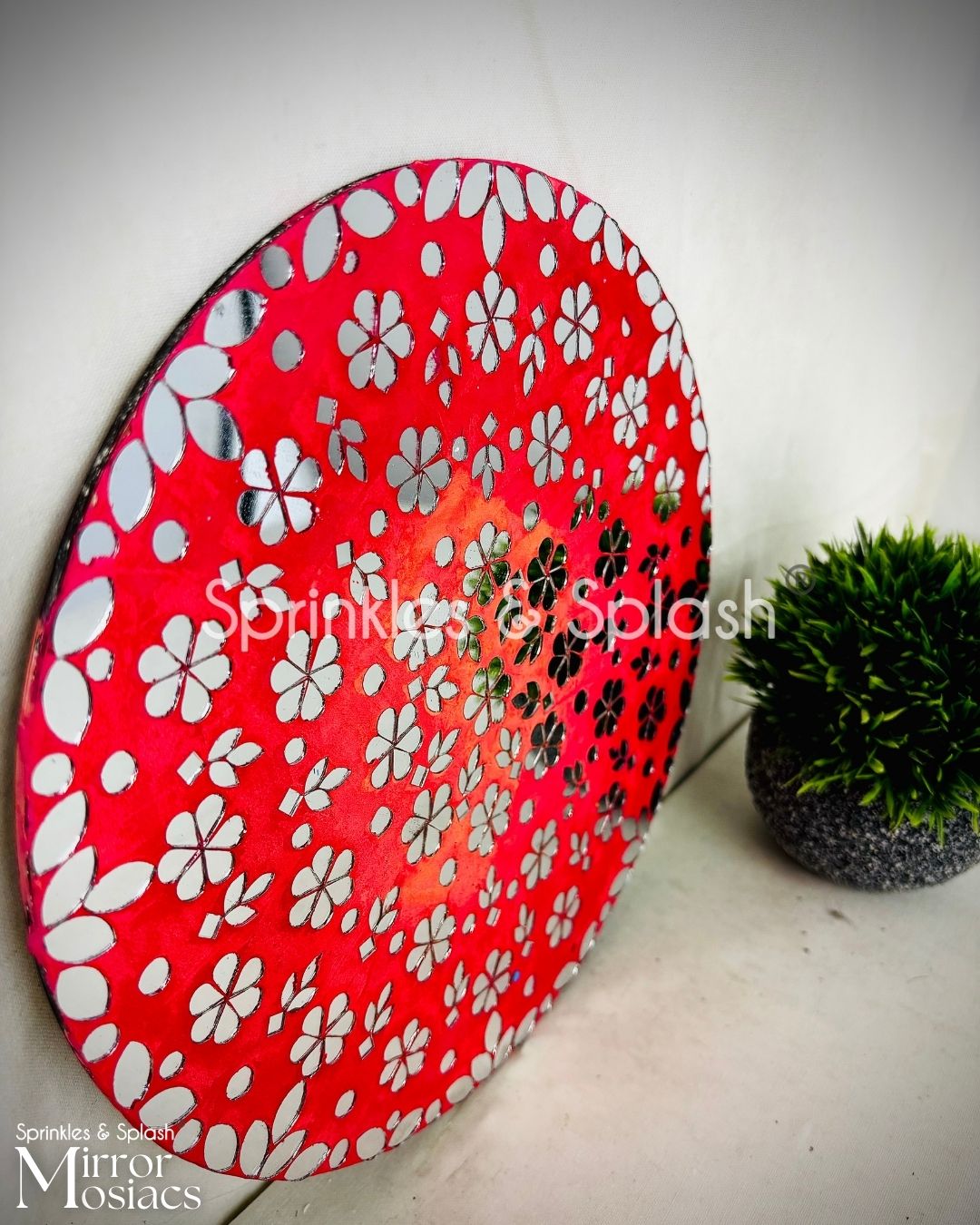 Floral Radiance - Mirror Mosaic Art