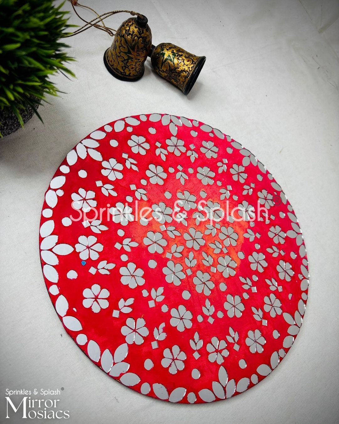 Floral Radiance - Mirror Mosaic Art