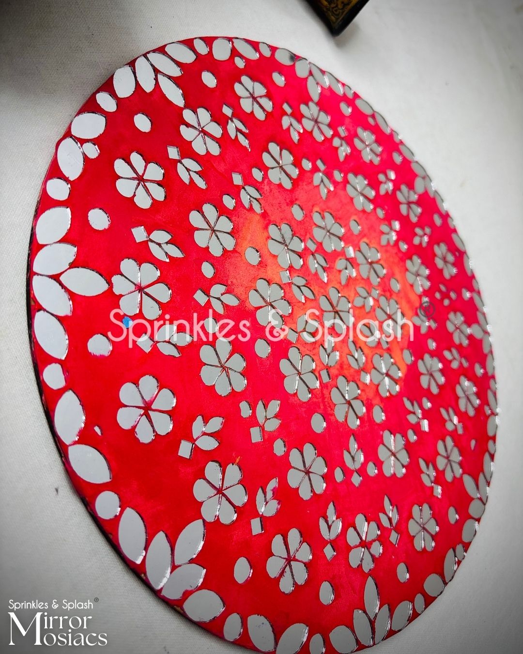 Floral Radiance - Mirror Mosaic Art