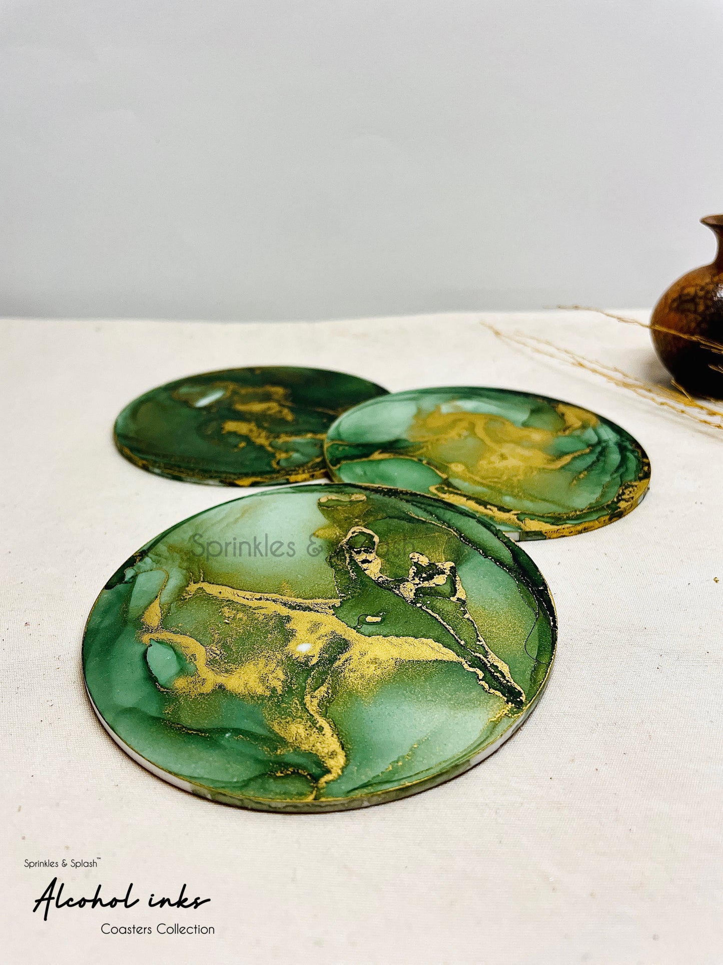 Handcrafted Set of 4 Coasters: Functional Flair for Your Tabletop 5