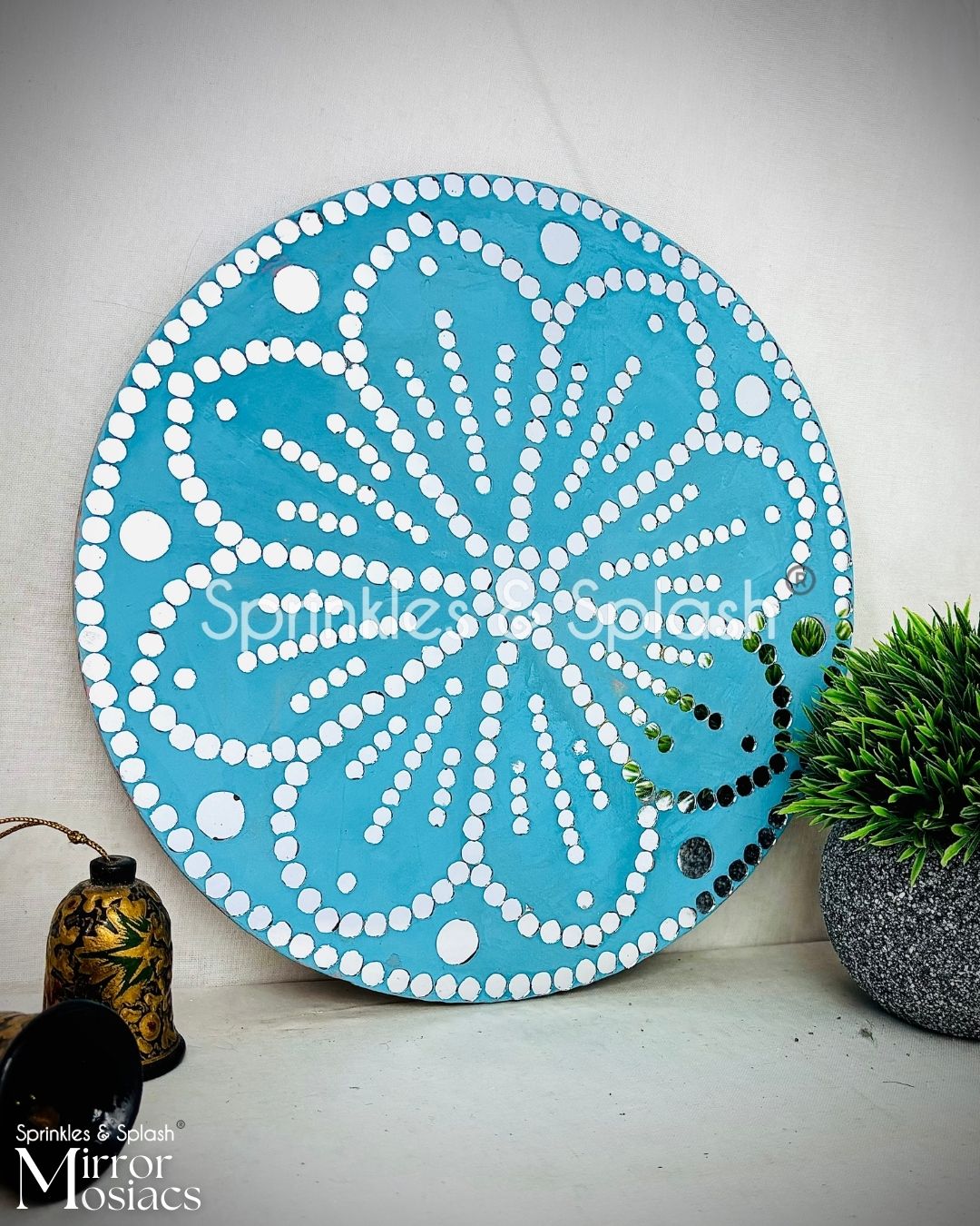 Turquoise Tranquility - Mirror Mosaic Art