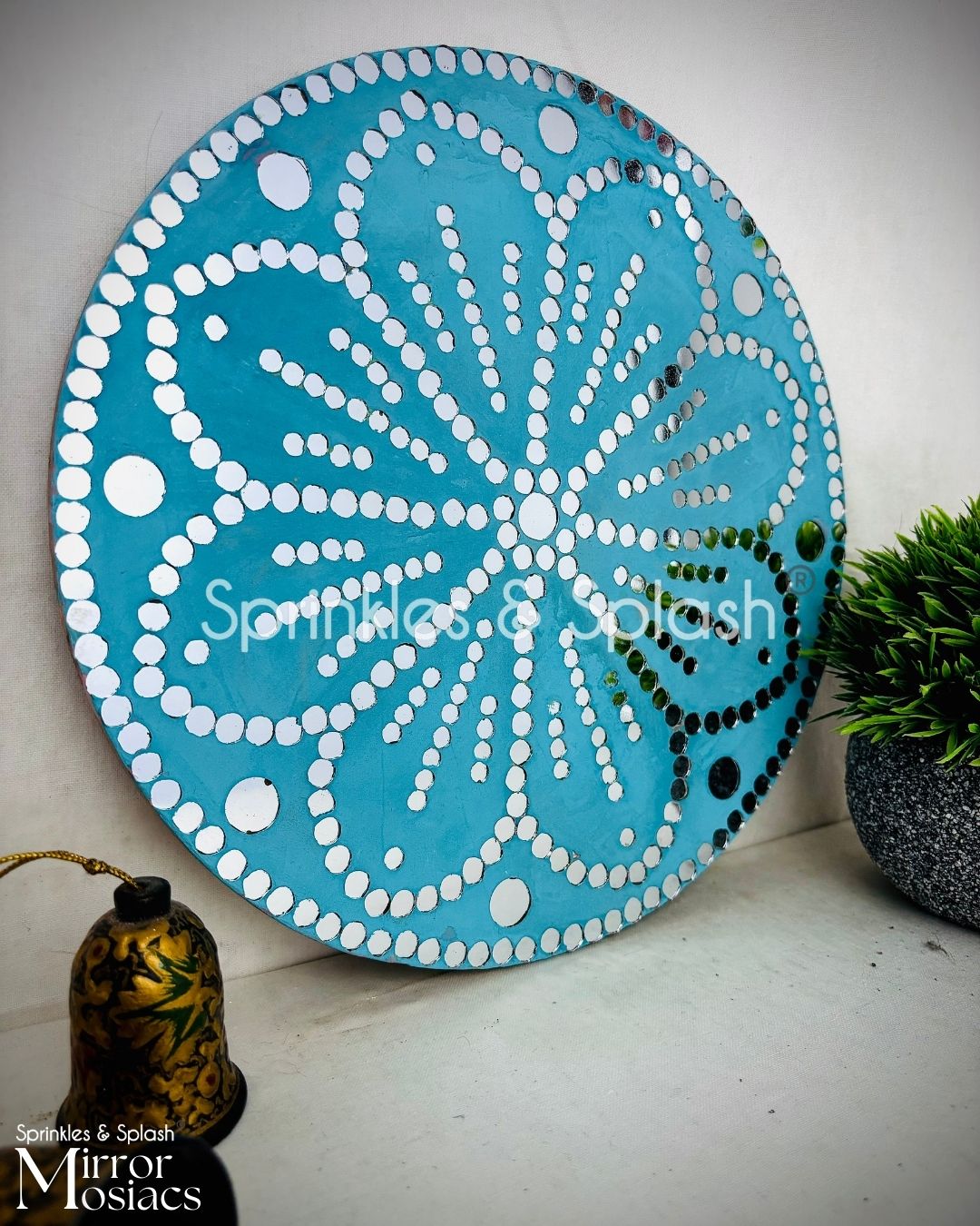 Turquoise Tranquility - Mirror Mosaic Art