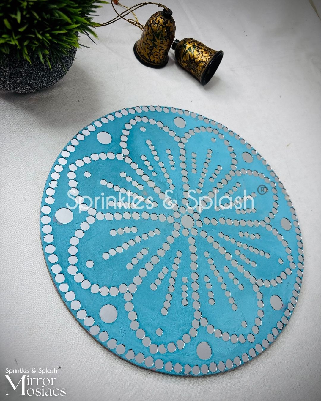 Turquoise Tranquility - Mirror Mosaic Art