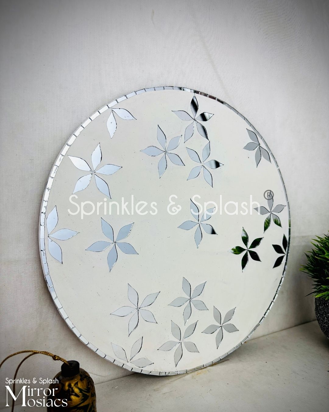 Petals of Reflection - Mirror Mosaic Art